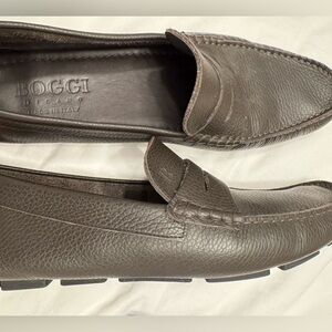 Boggi Milano Brown Leather Loafers Size 43/9